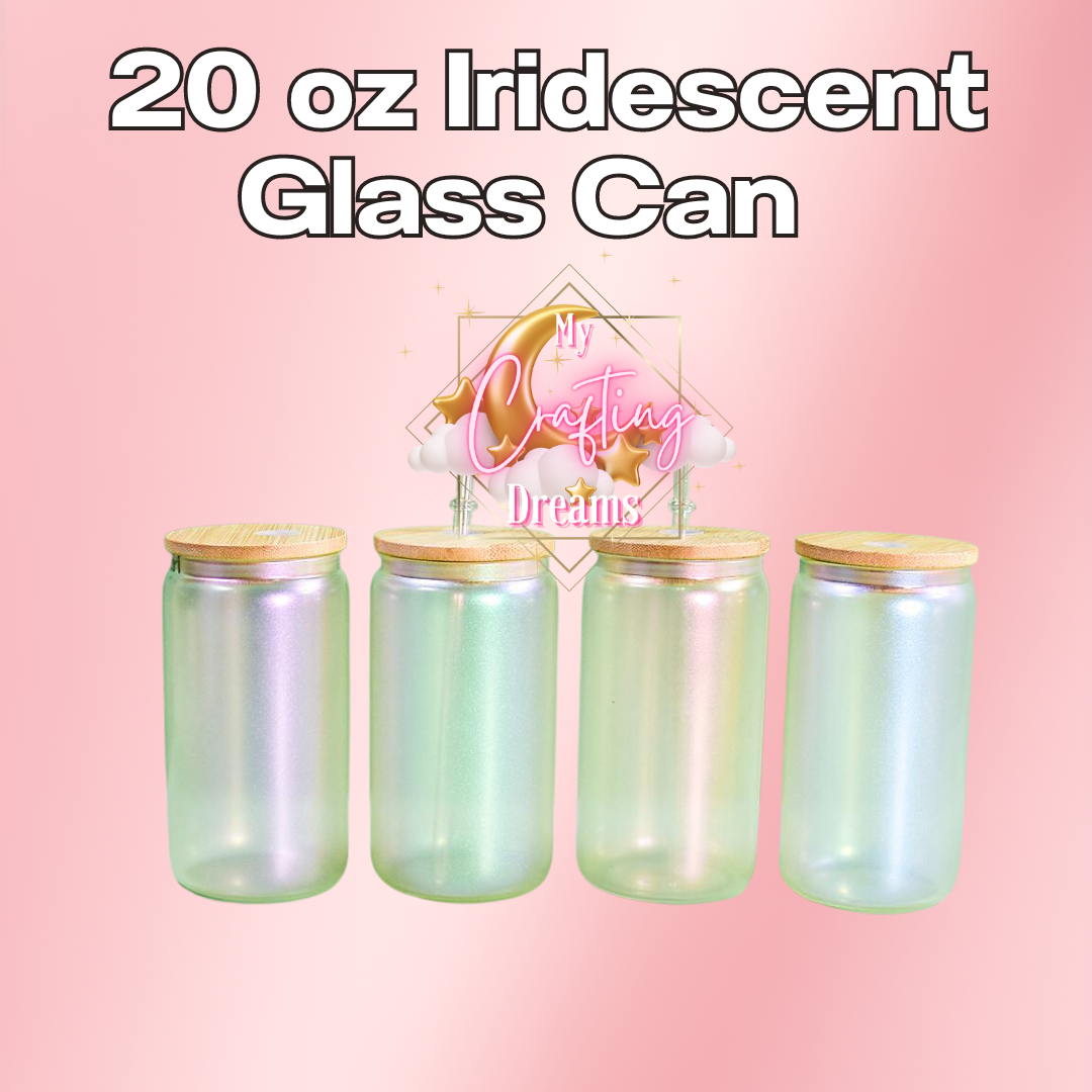 Iridescent Glass Can Sublimation Ready 20 oz