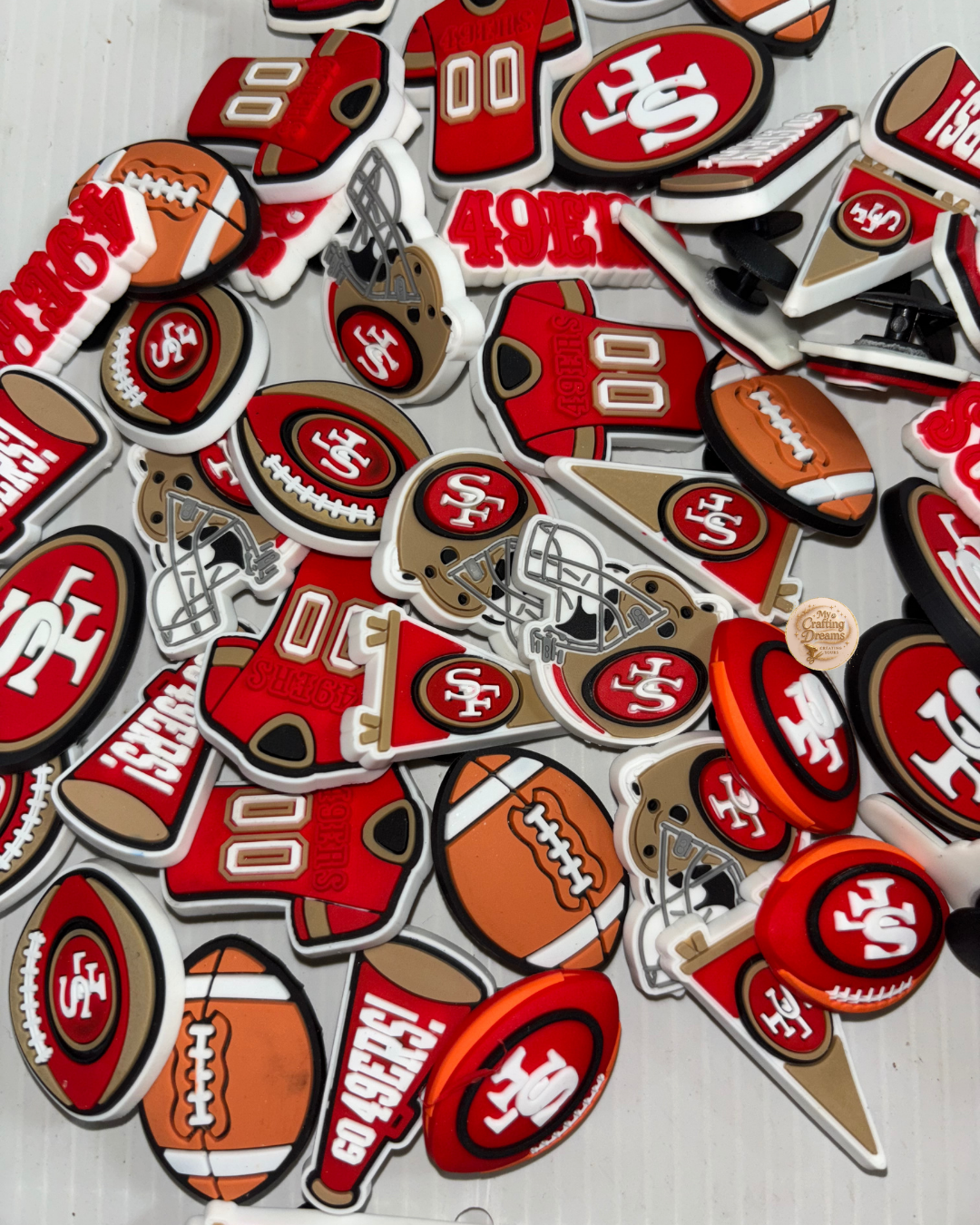 NFL Team Croc Charm Bag Bundle – Set of 10 Team-Themed Packs Croc Charms