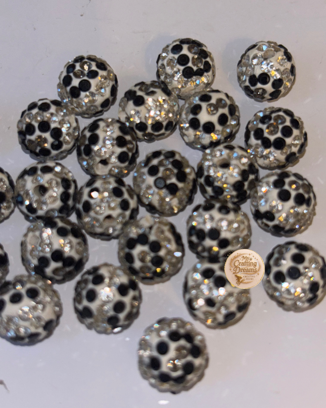 Leopard Print Rhinestone Beads – 10mm Pave Animal Print Balls | Premium Bling Beads for Pens, Keychains, Bracelets