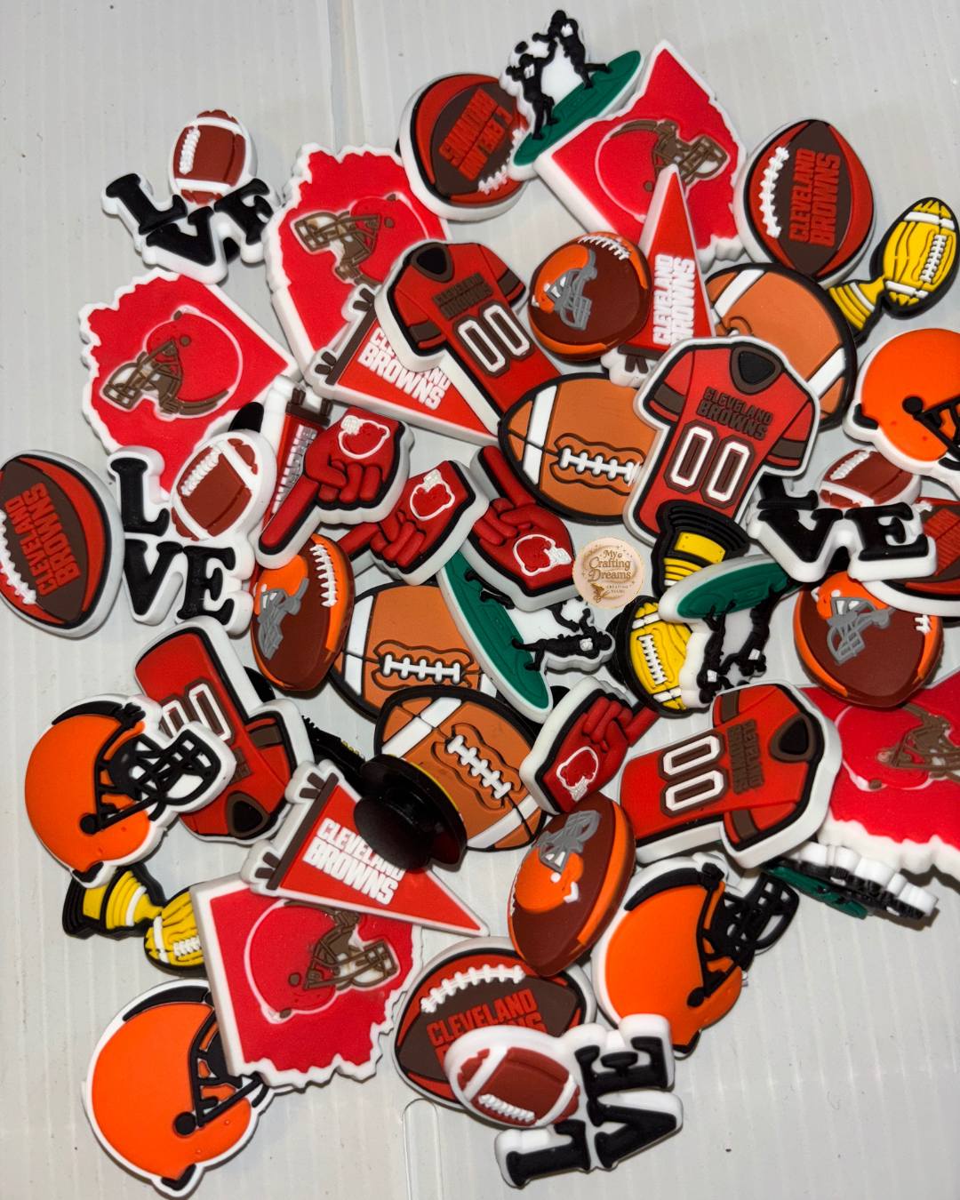 NFL Team Croc Charm Bag Bundle – Set of 10 Team-Themed Packs Croc Charms