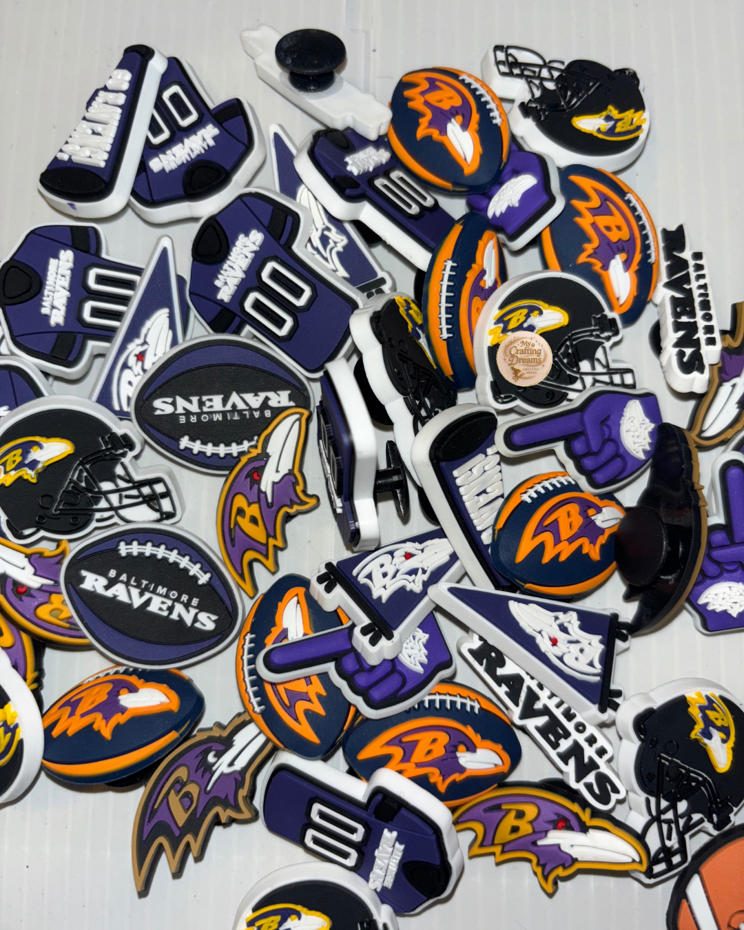 NFL Team Croc Charm Bag Bundle – Set of 10 Team-Themed Packs Croc Charms