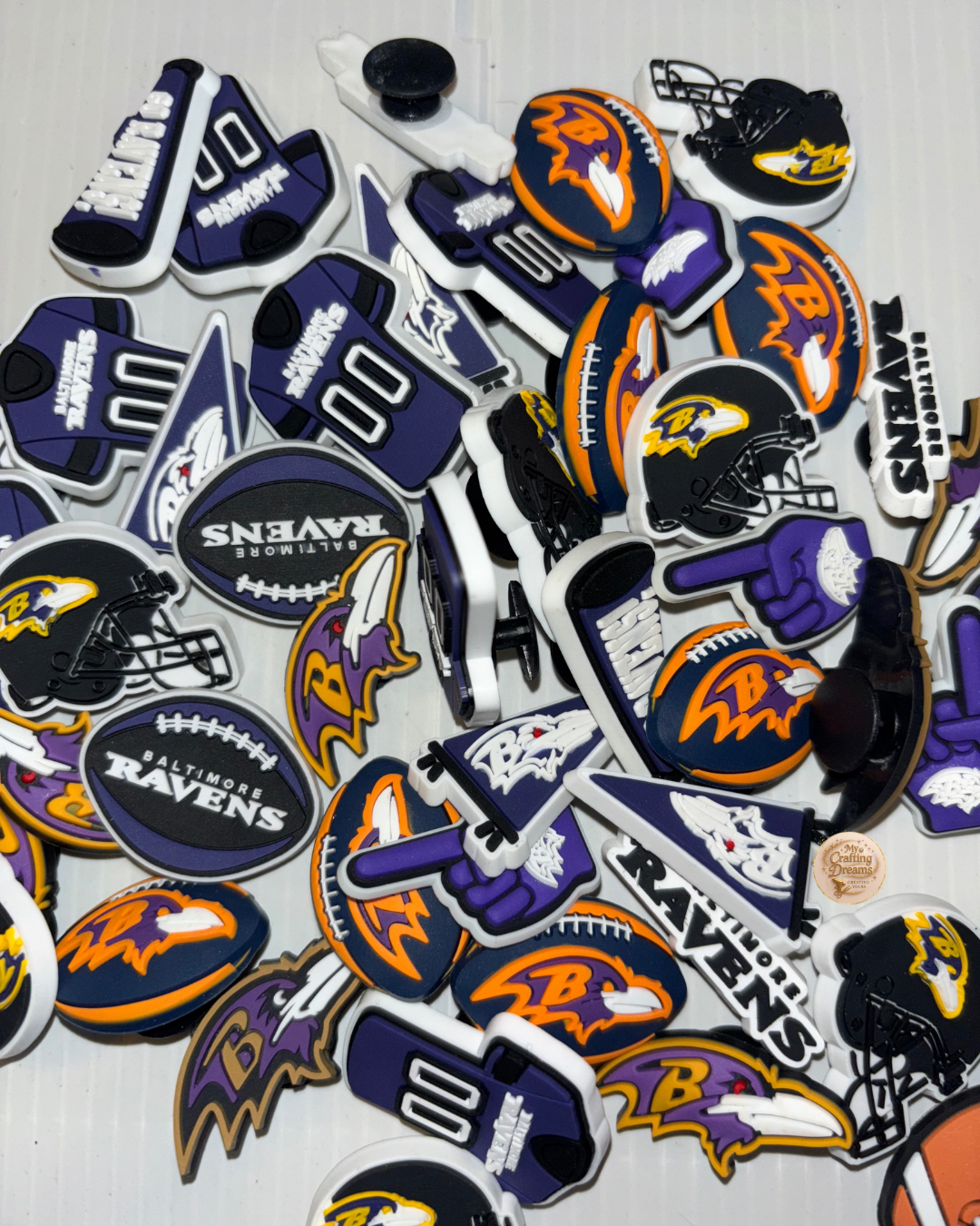 NFL Team Croc Charm Bag Bundle – Set of 10 Team-Themed Packs Croc Charms