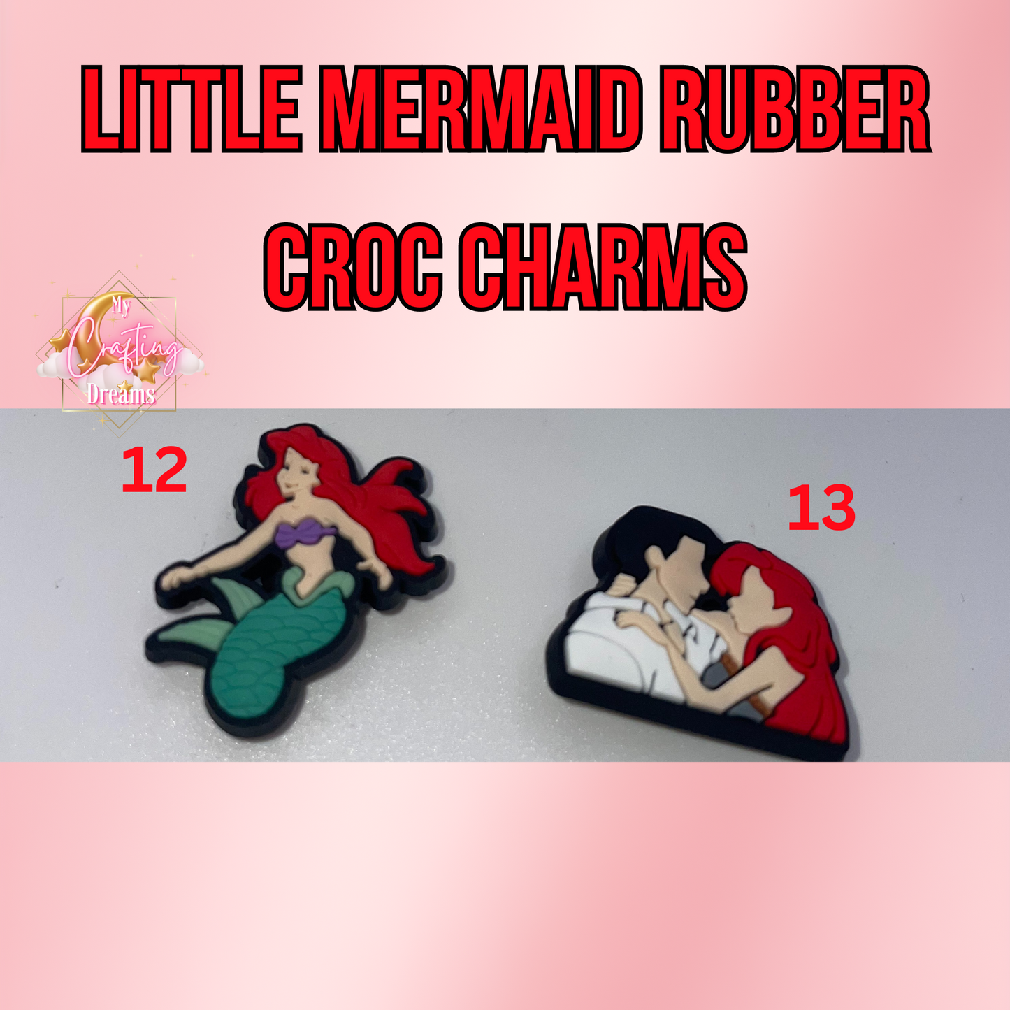 The Little Mermaid Rubber Croc Charms