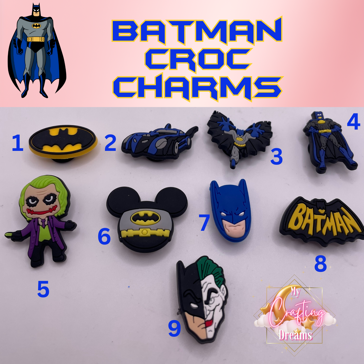 Batman Rubber Croc Charms