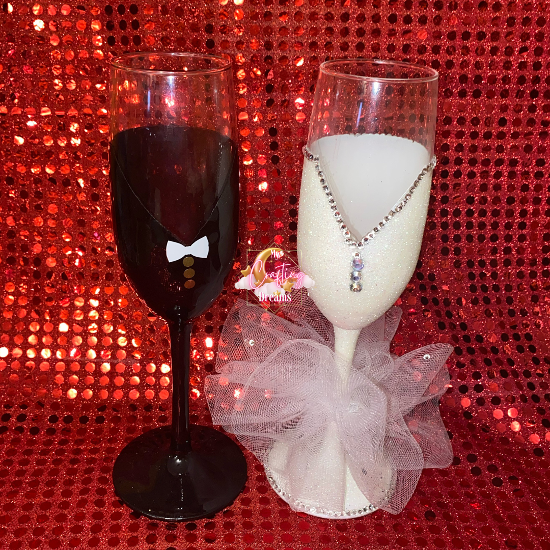 Custom Wedding Champagne Flutes