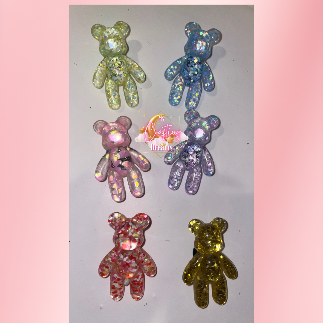 Acrylic Teddy Bear Croc Charms