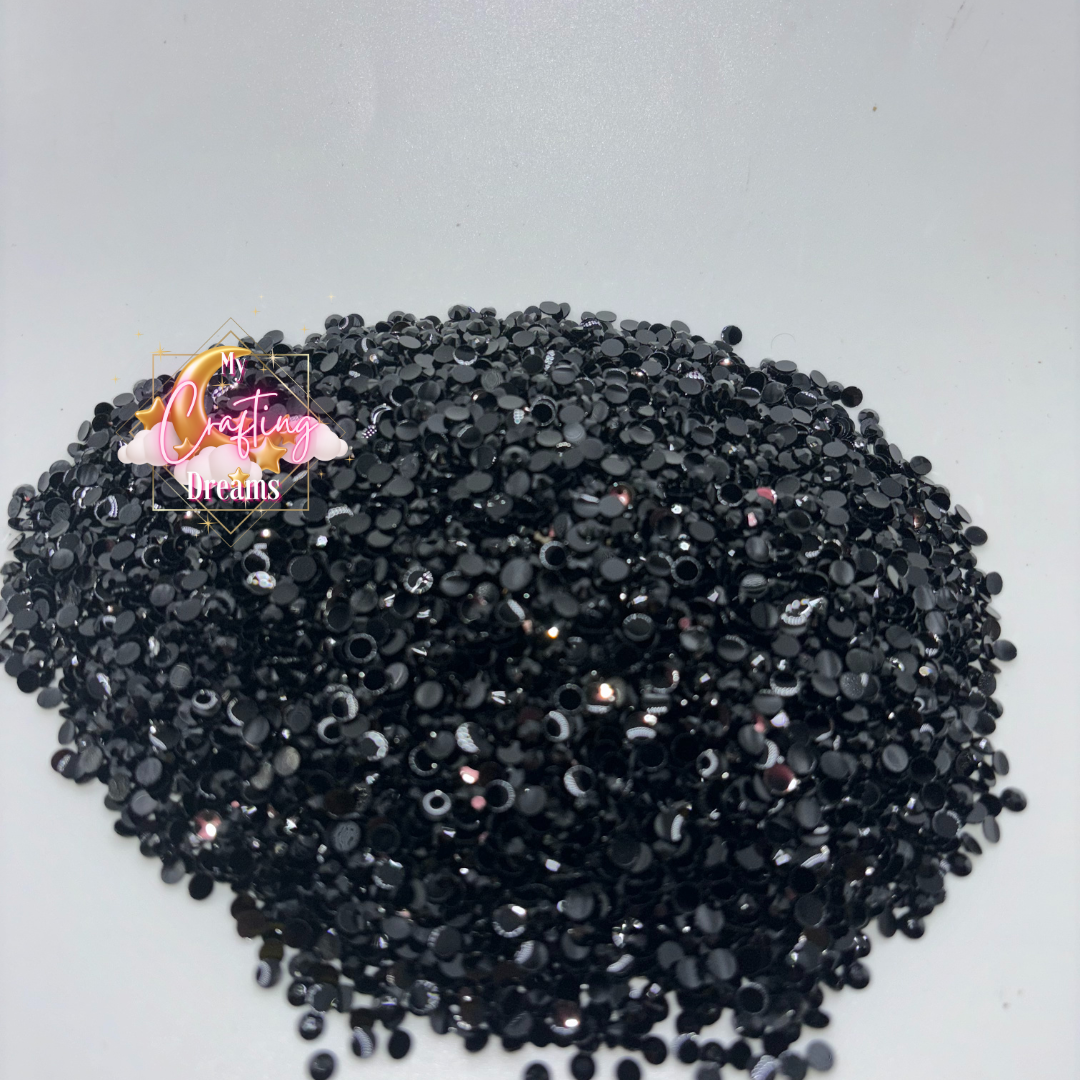 Dark Star Black Jelly Resin Rhinestones