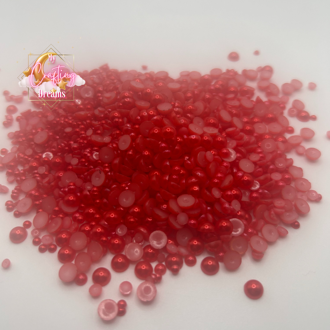 Crimson Delight (Red flatback pearls)