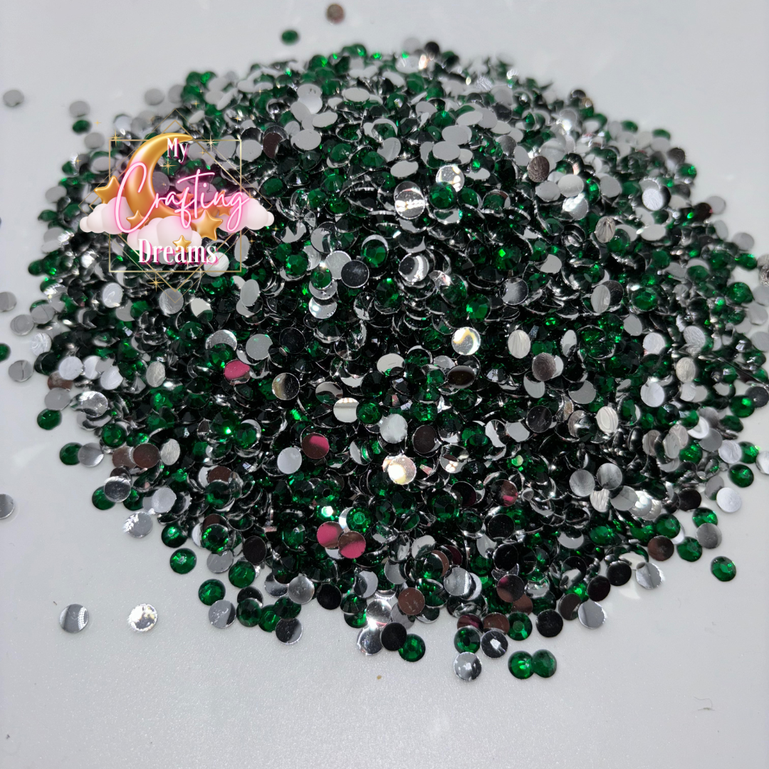 Jade Sparkle (Emerald Resin Rhinestones)