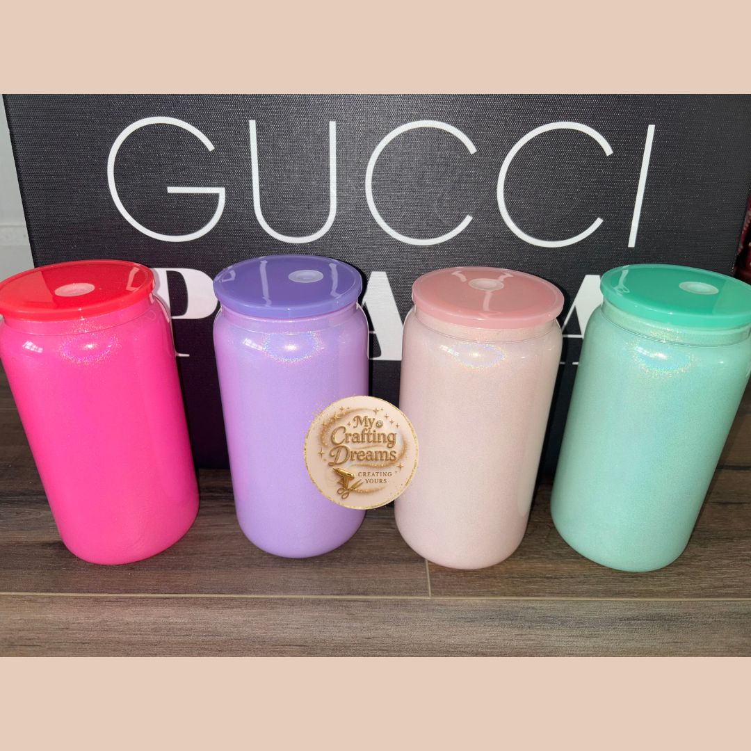 20oz Iridescent Pastel Glass Cans – Sublimation & UV DTF Ready (Clearance)