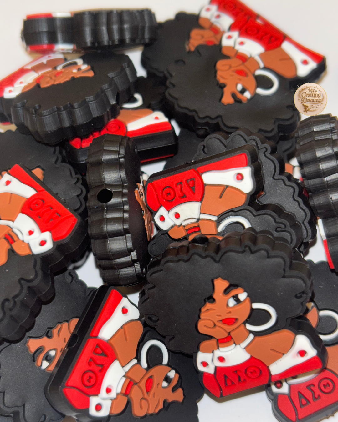 Rubber Sorority-Inspired Focal Beads – Soft, Stylish, & Sisterhood Approved