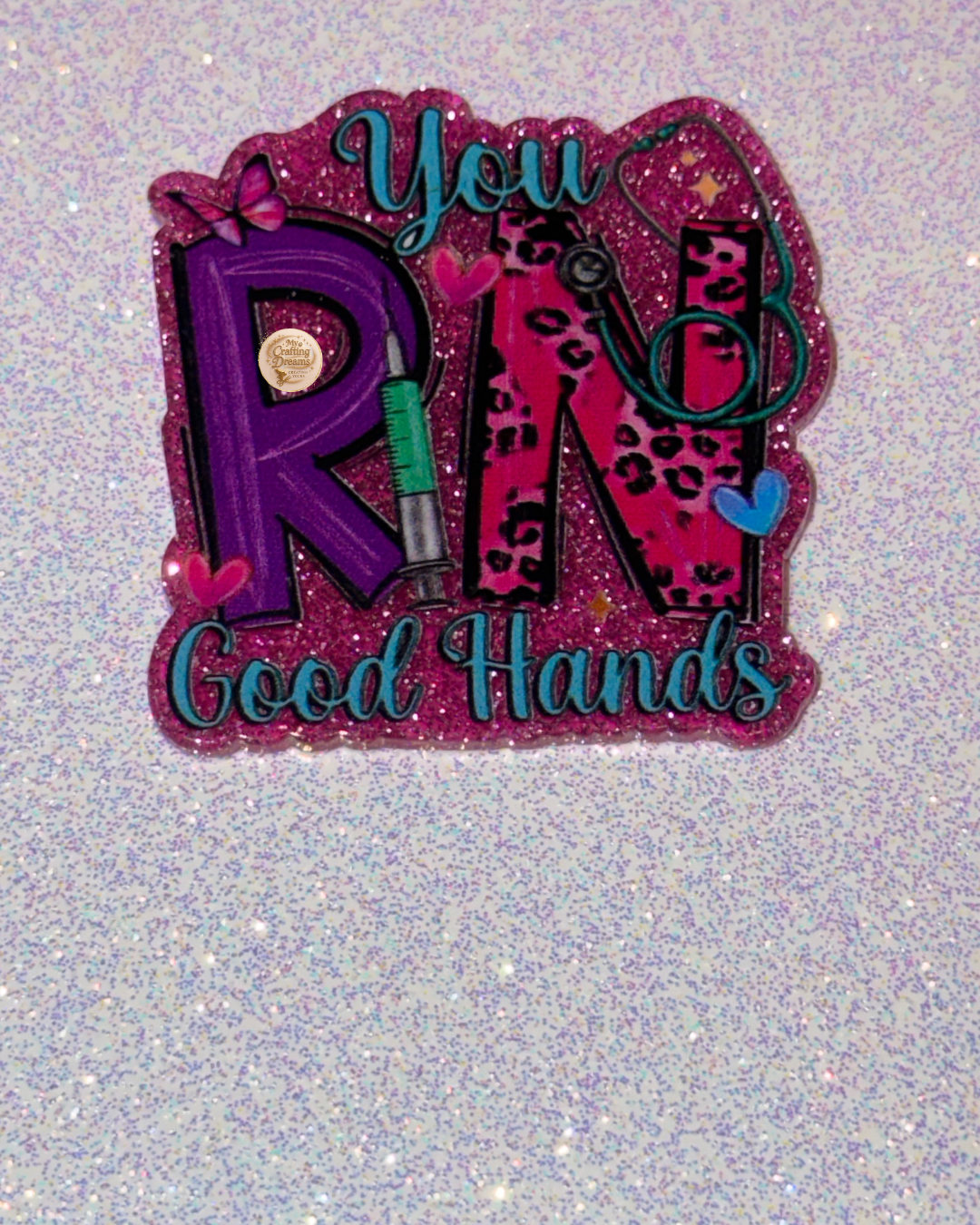 Medical-Themed Glitter Acrylics