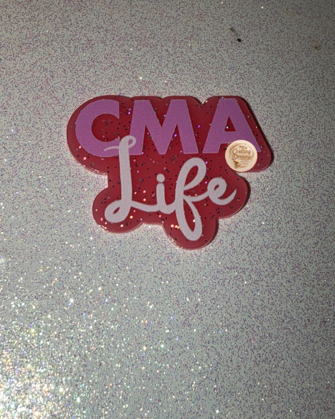 Medical-Themed Glitter Acrylics