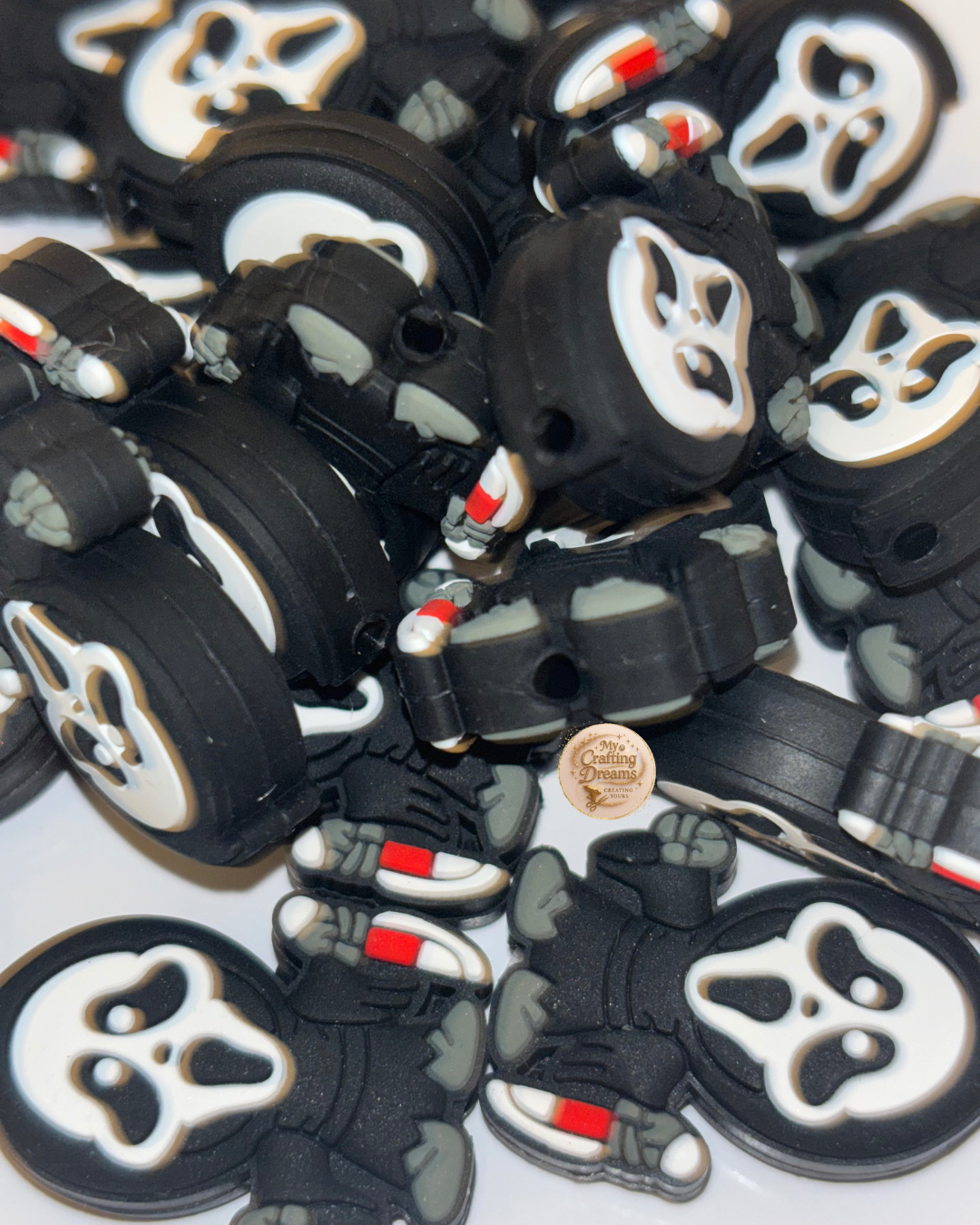 Horror-Themed Rubber Focal Beads – For the Spooky, Crafty & Slightly Unhinged