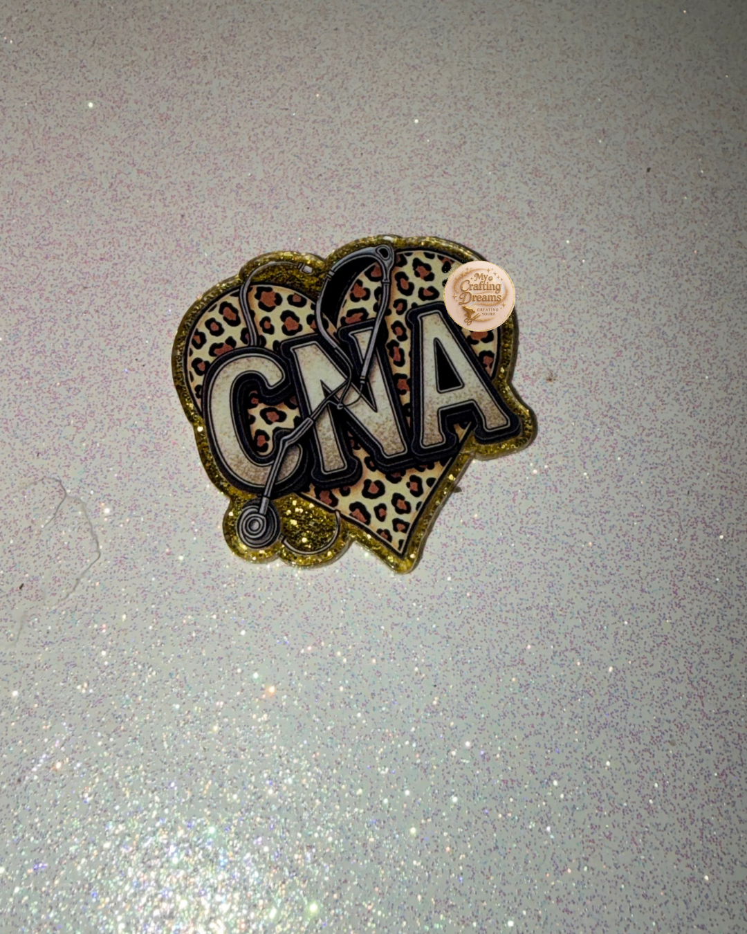 Medical-Themed Glitter Acrylics