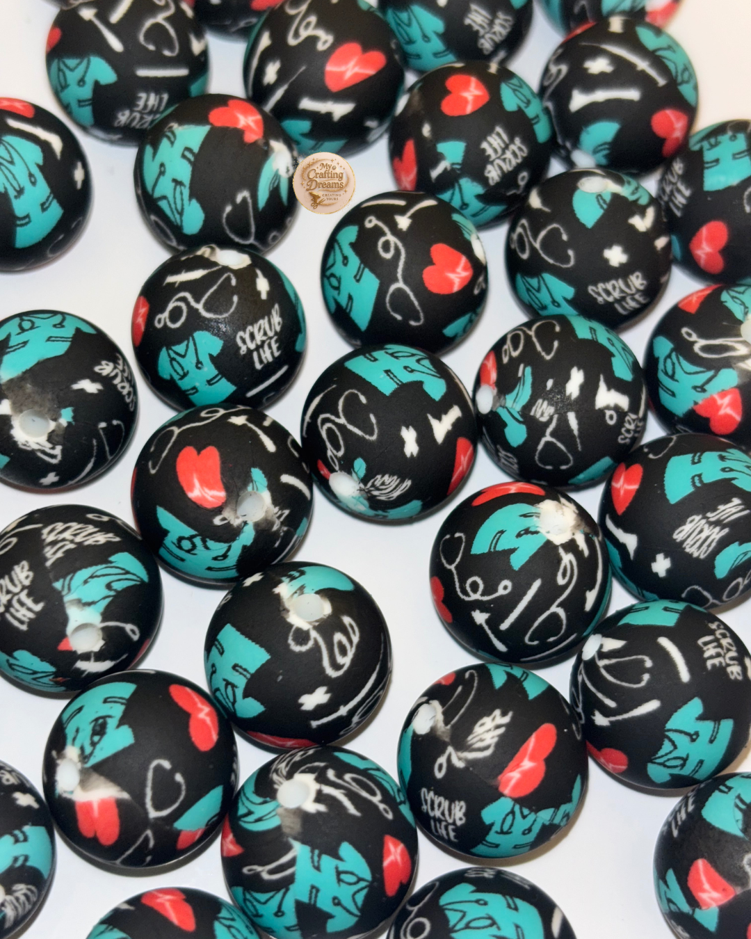 15mm Silicone Beads | Solid & Printed DIY Beads