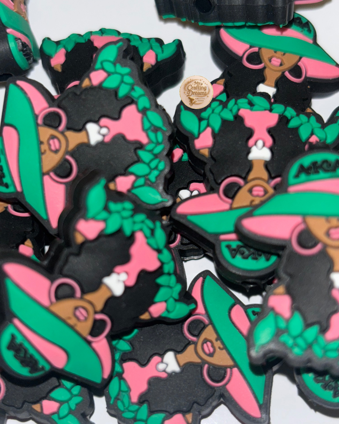 Rubber Sorority-Inspired Focal Beads – Soft, Stylish, & Sisterhood Approved