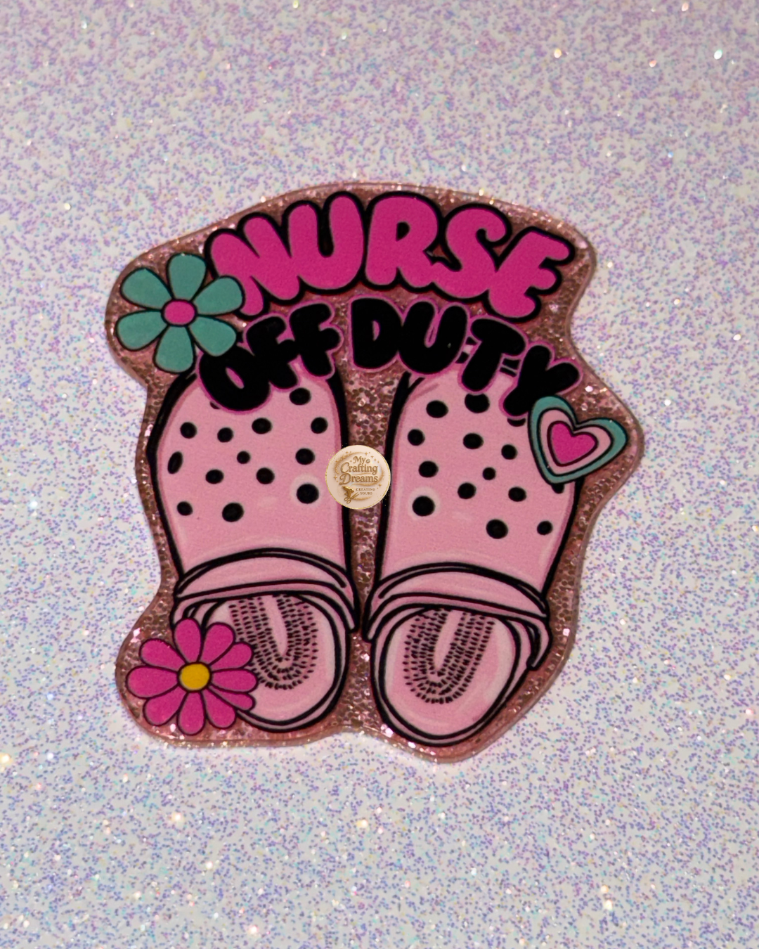 Medical-Themed Glitter Acrylics