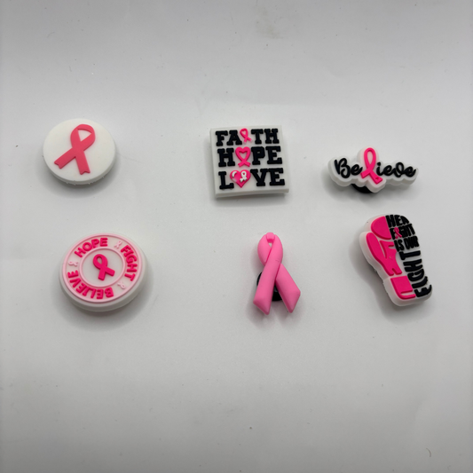 🎀 Breast Cancer Awareness Croc Charms – Wear the Fight with Pride