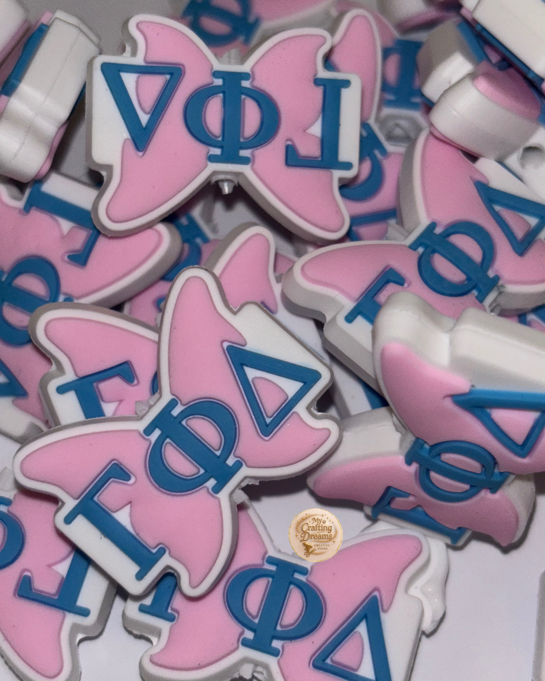 Rubber Sorority-Inspired Focal Beads – Soft, Stylish, & Sisterhood Approved