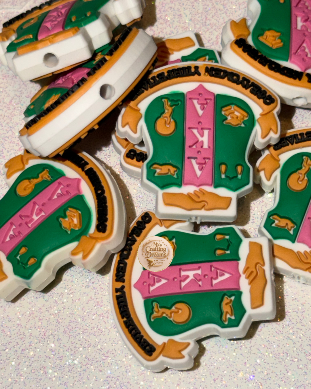 Rubber Sorority-Inspired Focal Beads – Soft, Stylish, & Sisterhood Approved