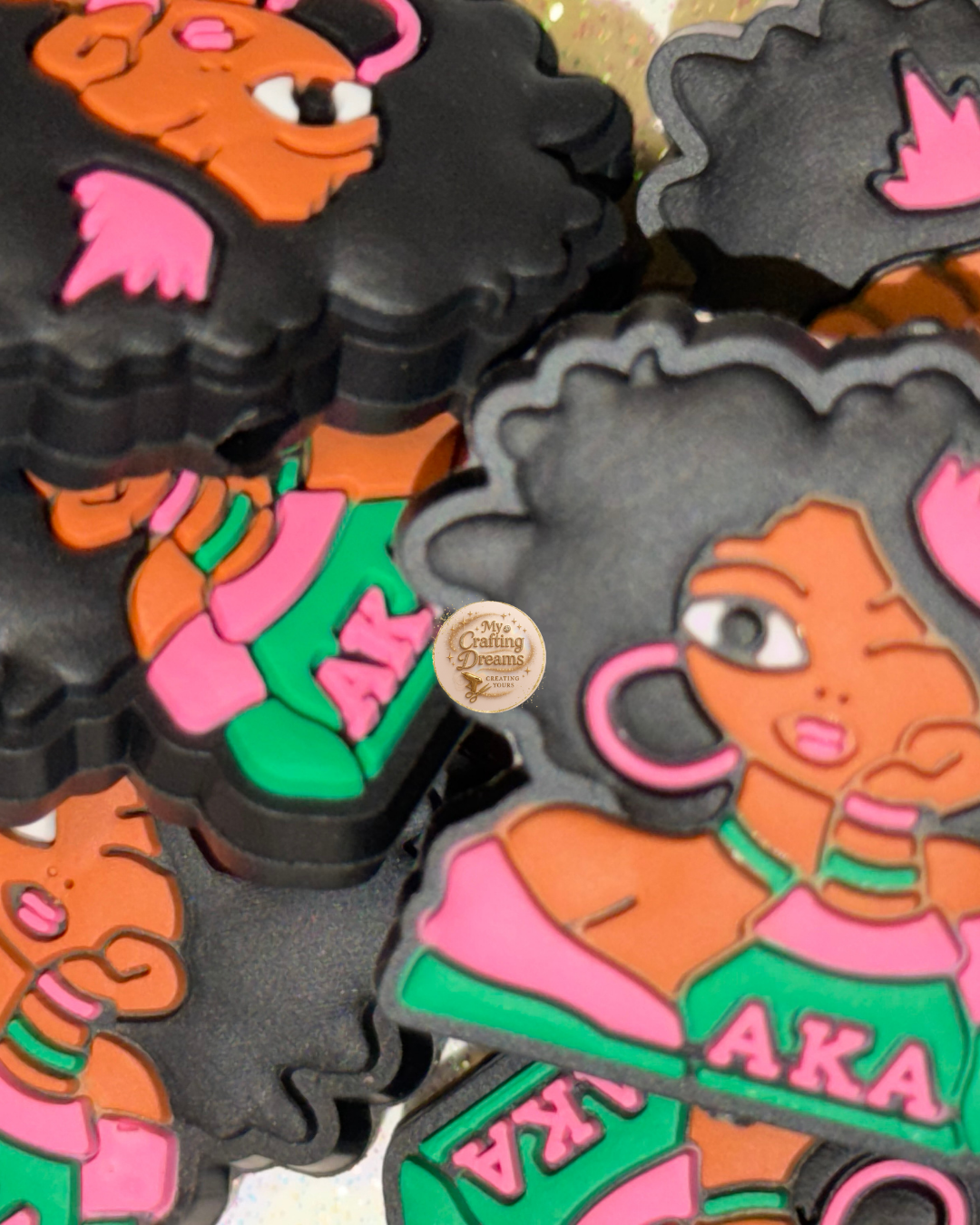 Rubber Sorority-Inspired Focal Beads – Soft, Stylish, & Sisterhood Approved