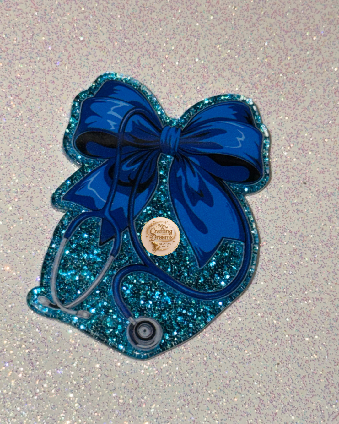 Medical-Themed Glitter Acrylics