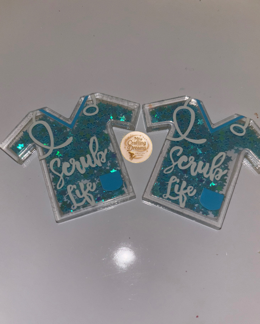 Medical-Themed Glitter Acrylics