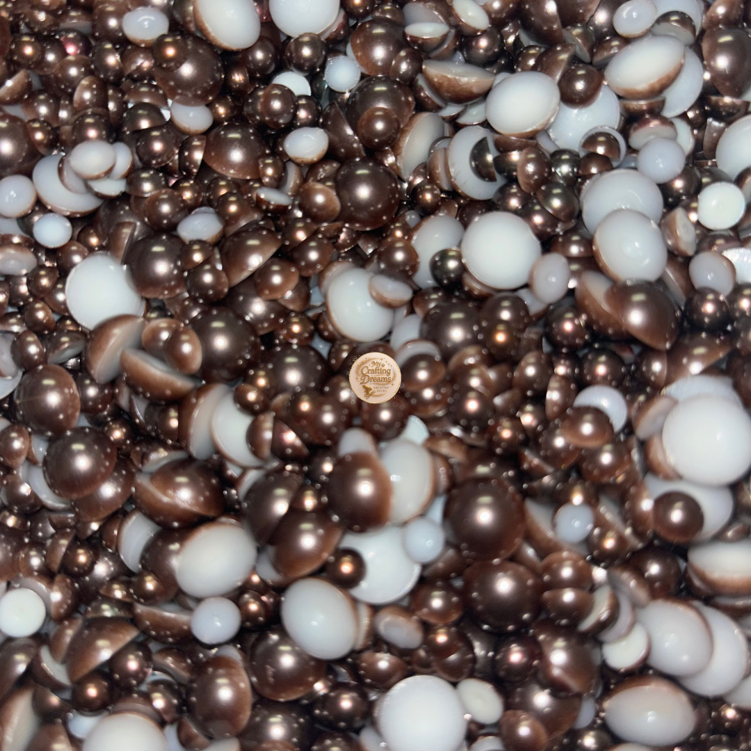 Espresso Elegance Flatback Pearls
