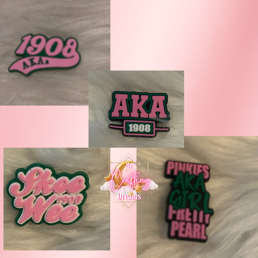 AKA Sorority Inspired Rubber Croc Charms