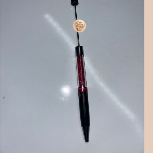 🩸 Bloody Beadable Pen | True Crime Desk Vibes