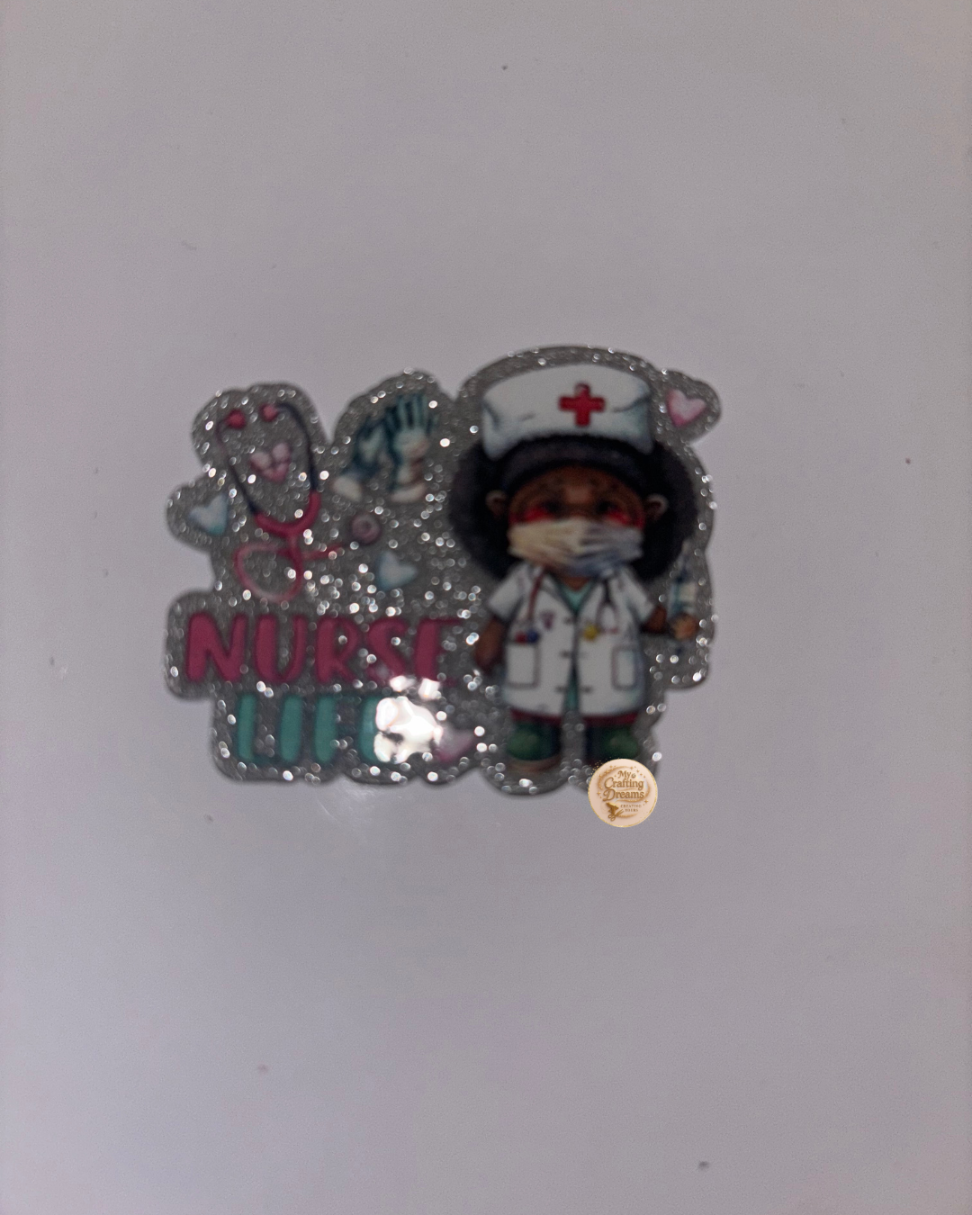 Medical-Themed Glitter Acrylics