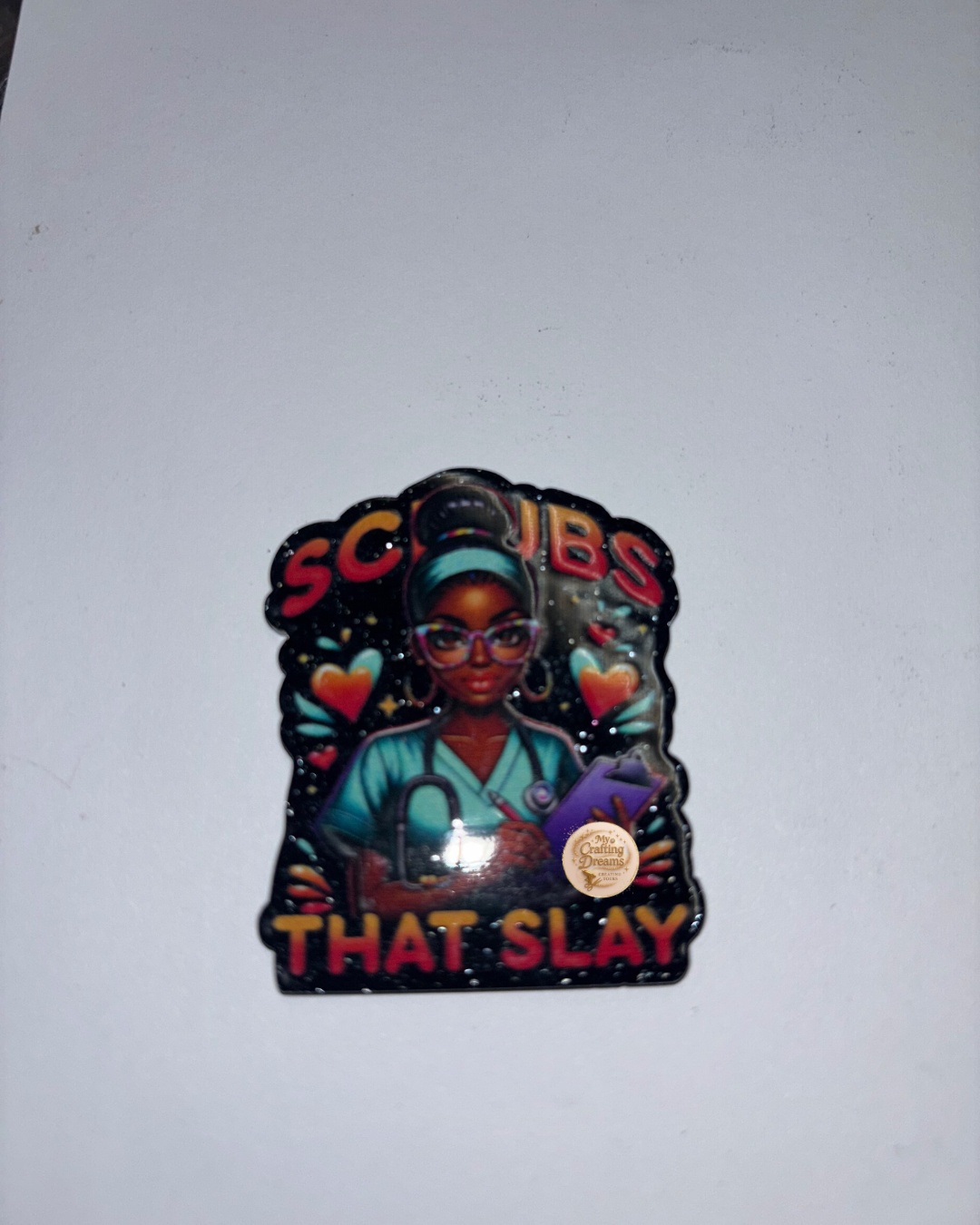 Medical-Themed Glitter Acrylics