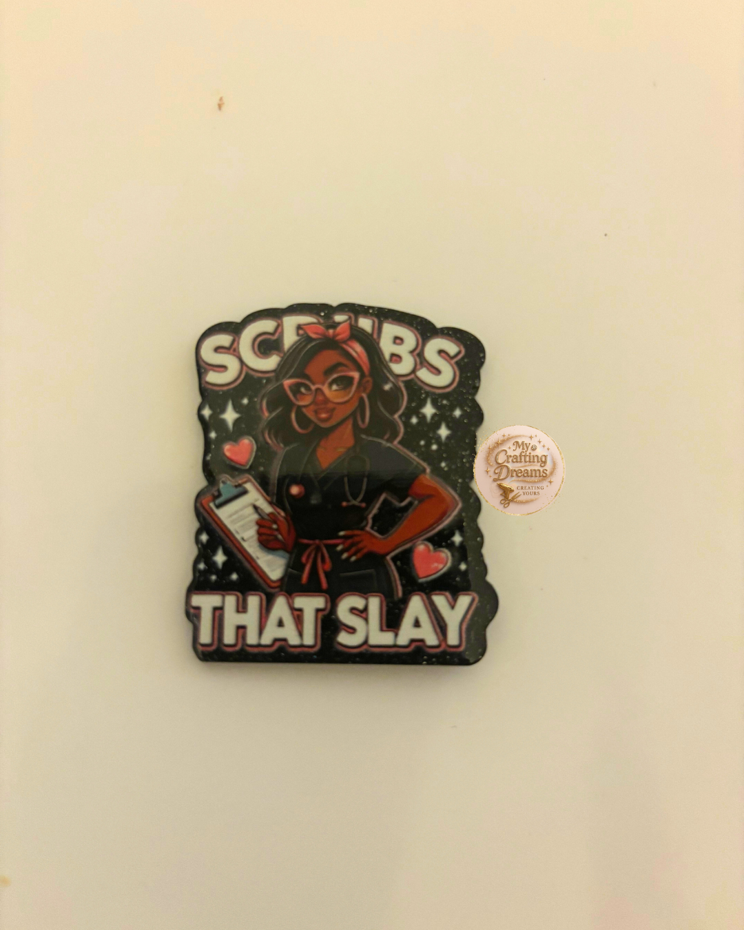 Medical-Themed Glitter Acrylics