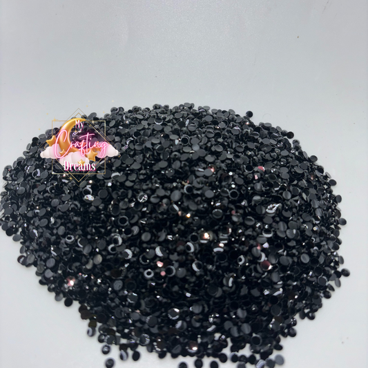 Dark Star Black Jelly Resin Rhinestones