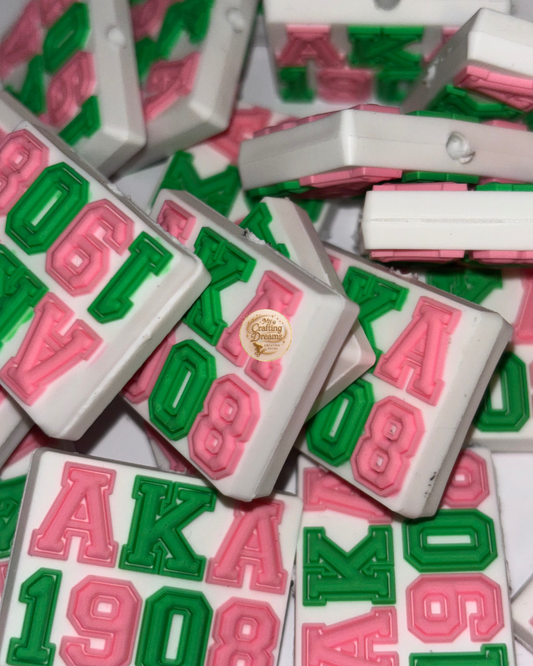 Rubber Sorority-Inspired Focal Beads – Soft, Stylish, & Sisterhood Approved