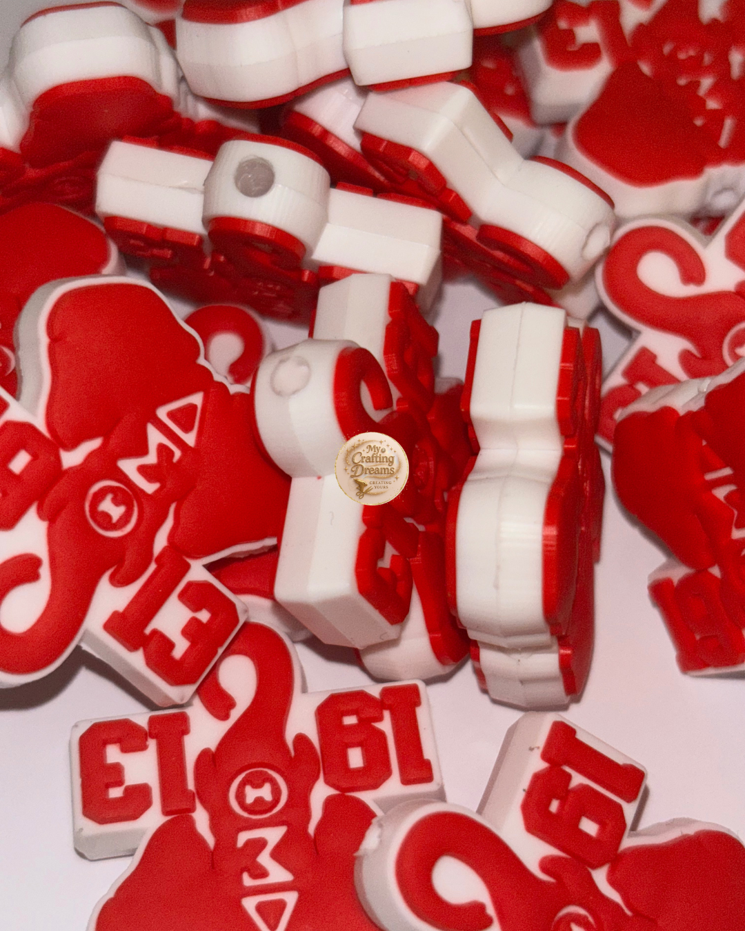 Rubber Sorority-Inspired Focal Beads – Soft, Stylish, & Sisterhood Approved