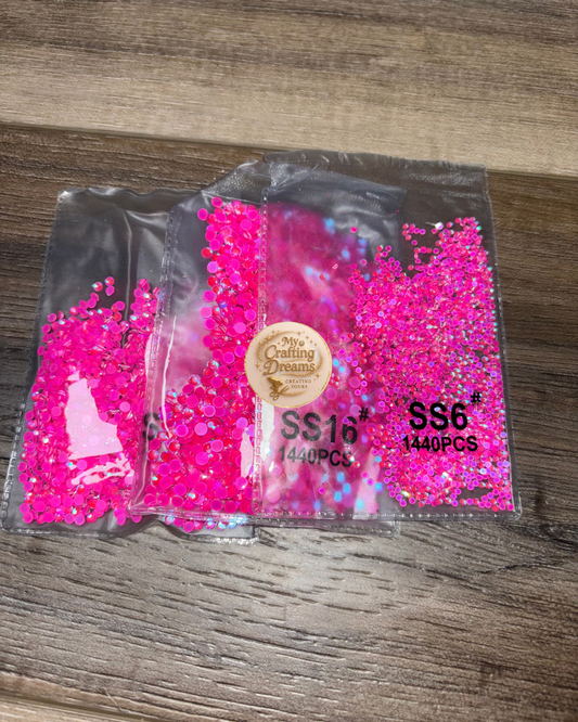 🩷 Pink Velvet Bling 🩷 Hot Pink AB Glass