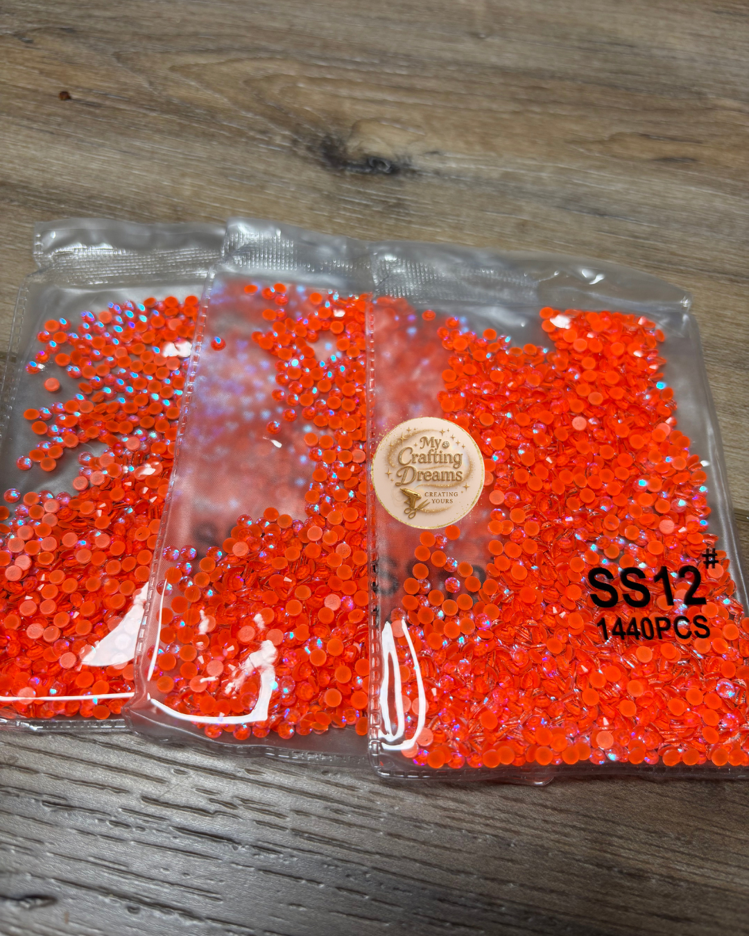 Firecracker Bling Neon Orange AB Glass Rhinestones