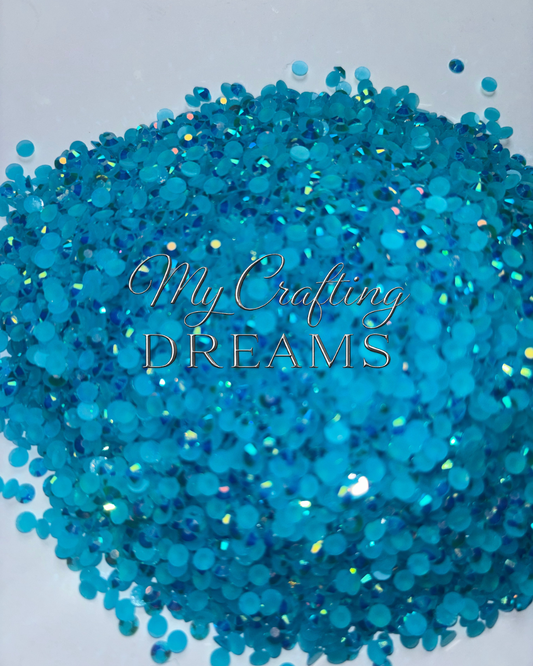 Blue Aqua Aura AB Jelly Rhinestones