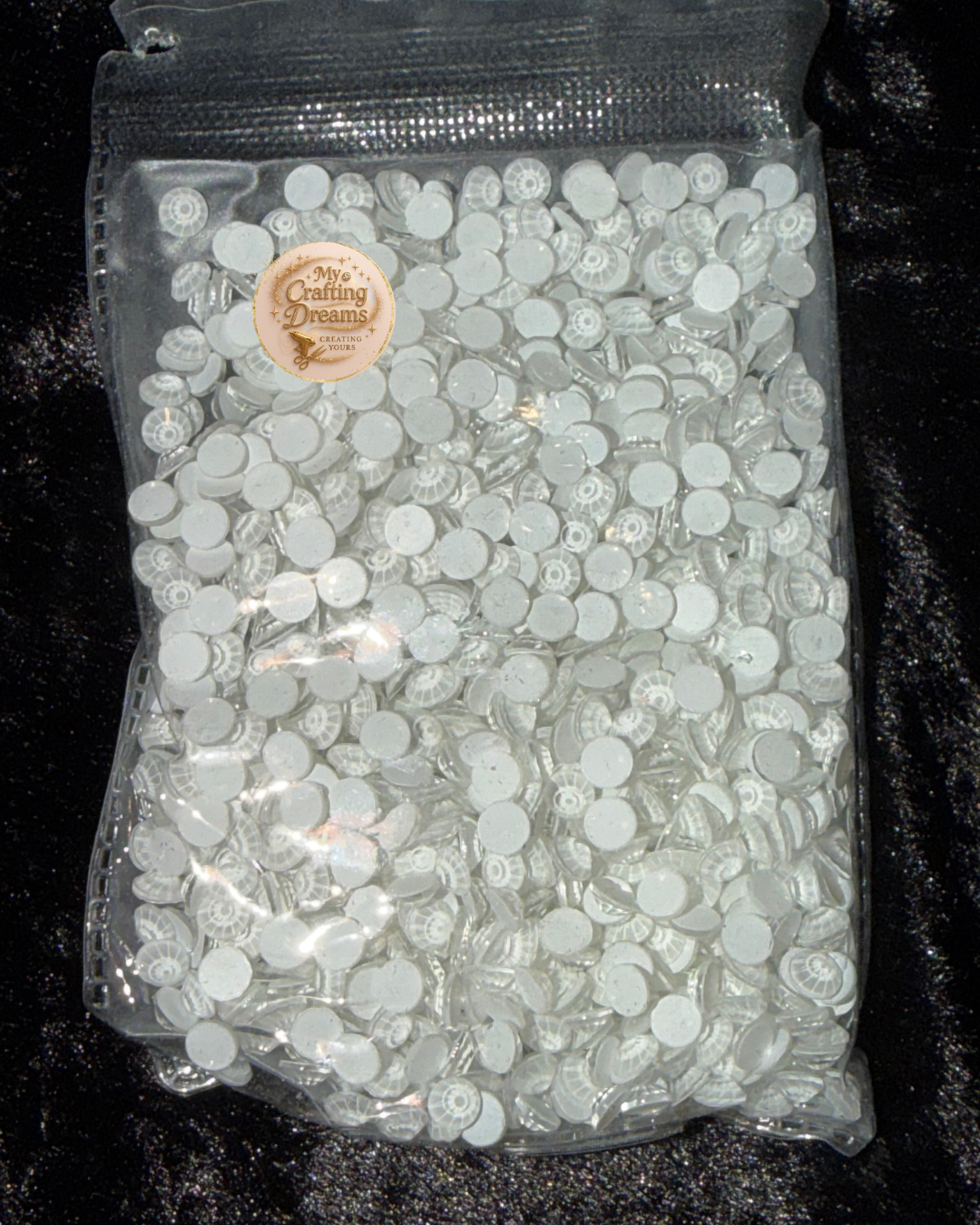 Diamond Static Neon Whites – Premium Neon White Glass Rhinestones