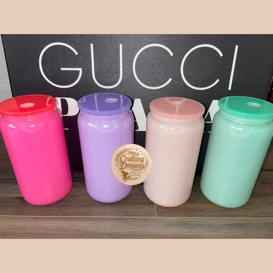 20oz Iridescent Pastel Glass Cans – Sublimation & UV DTF Ready (Clearance)