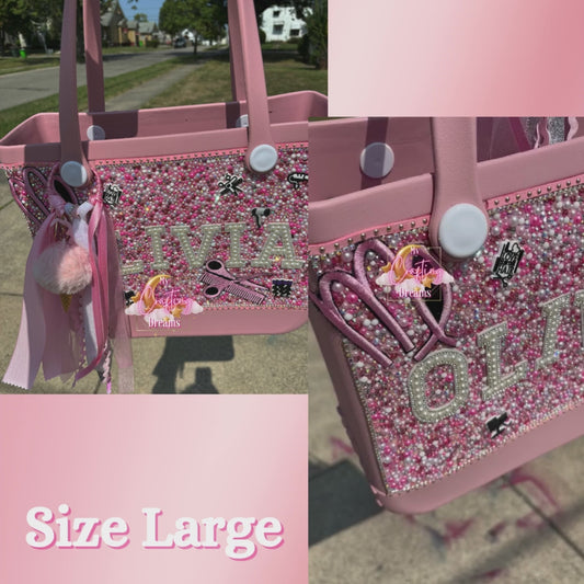 Custom Bling Tote Bags (Bag Included) – Handcrafted with Glass Rhinestones